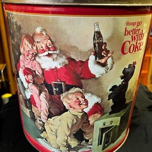 Coca-Cola Santa Tin with Red and White Accents